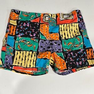 JAMS Vintage Colorful Geometric Patterned Shorts